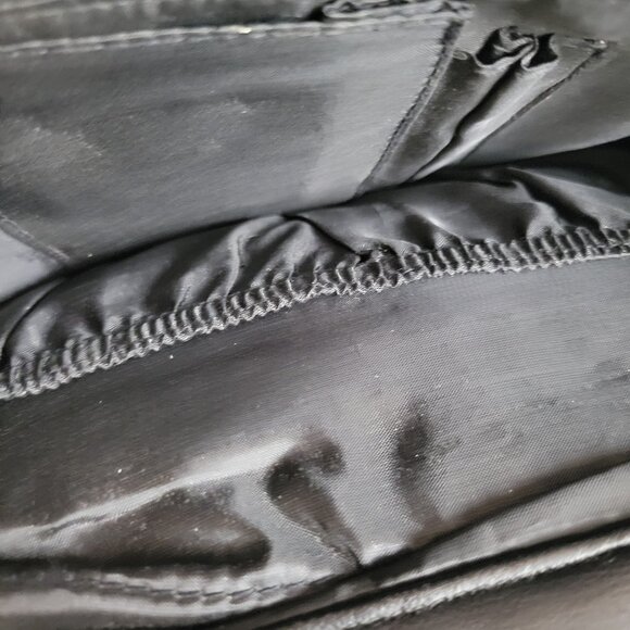 Worthington Black Purse Double Strap Vinyl organizer storage organizing EUC - Picture 9 of 13